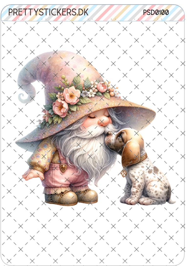 Gnome kissing dog 5 - PSD0100