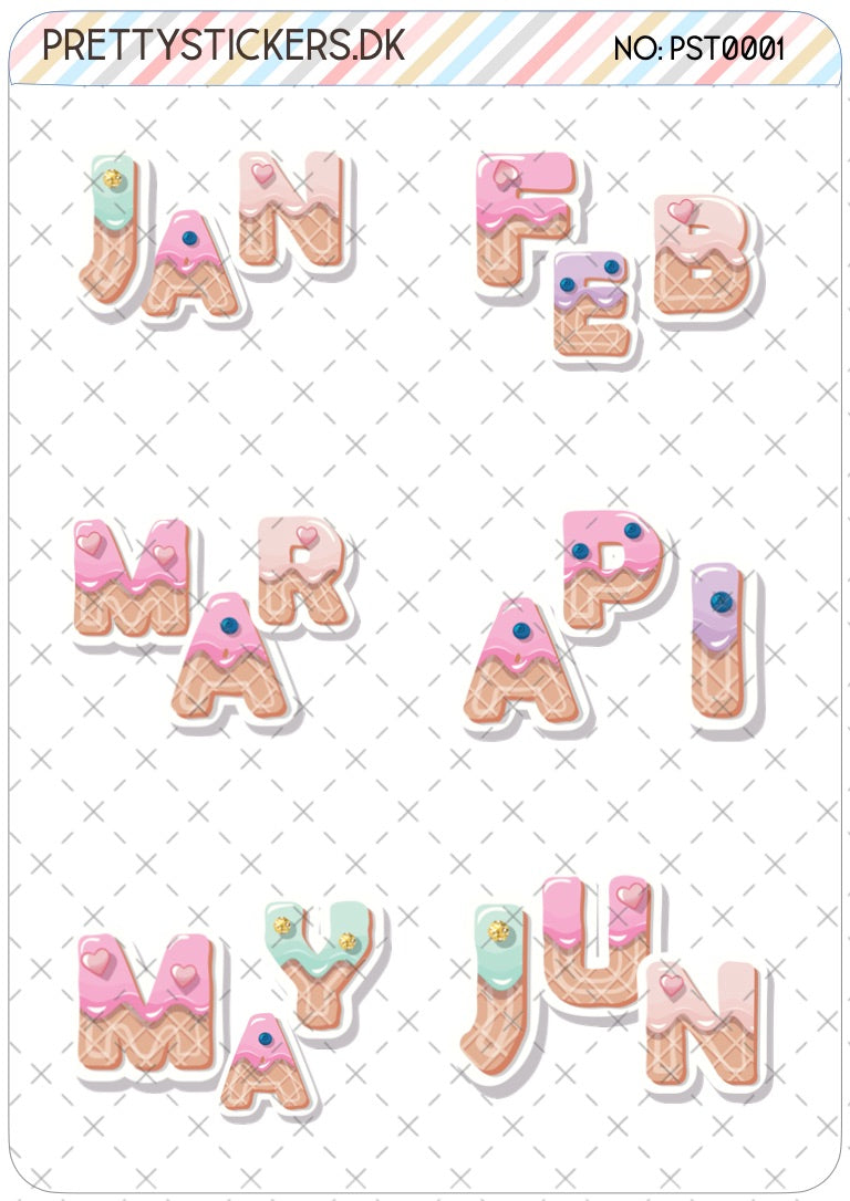 Ice Cream Letters , Months - PST0001