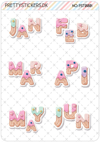Ice Cream Letters , Months - PST0001